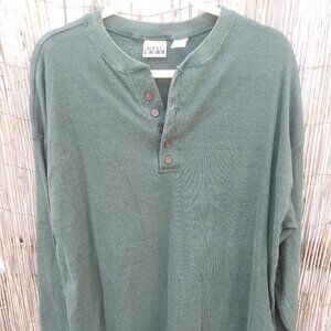 Bugle Boy Men's Long Sleeve Button Down V-Neck Thermal - XL